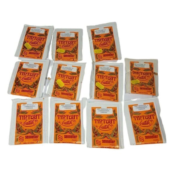 Sennelier Lot 11 Fabric Cold Water Tint Dye Tie Dye Batik Quilting Green France - Picture 1 of 4